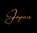 3d gold japan text