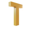 3D Gold Letter T