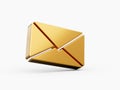 3d gold mail icon isolated on white background. Envelope sign. Email icon. Letter icon. 3D illustration Royalty Free Stock Photo