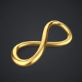 3d gold mobius loop tube