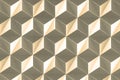 3D gold paper craft tetrahedron patterned background