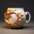 Golden Swirl Coffee Mug With Rococo-inspired Details