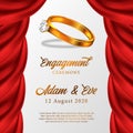 3D gold ring diamond jewel for engagement poster banner ceremony Royalty Free Stock Photo