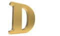 D gold romantic alphabet, 3d rendering