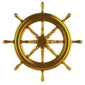 3d Gold ships wheel Royalty Free Stock Photo