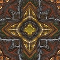 3d gold silver copper kaleidoscopic pattern