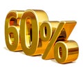 3d Gold 60 Sixty Percent Discount Sign Royalty Free Stock Photo