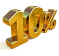 3d Gold 10 Ten Percent Discount Sign Royalty Free Stock Photo