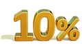 3d Gold 10 Ten Percent Discount Sign Royalty Free Stock Photo