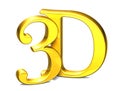 3D Gold Three Dimensional on white background