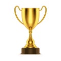 3d gold trophy or cup for champion. Sport award