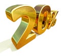 3d Gold 20 Twenty Percent Discount Sign