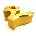 3d Gold UK Pounds Sterling currency symbol