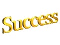 3D Gold Word Success on white background