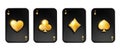 3D golden black poker card ace set, vector game UI casino Texas royal holdem online gambling kit. Royalty Free Stock Photo