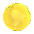 3D golden earth pure gold globe Royalty Free Stock Photo