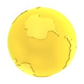 3D golden earth pure gold globe Royalty Free Stock Photo