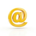 3d golden email symbol isolated on white background Royalty Free Stock Photo