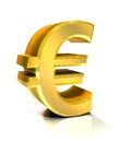 3d golden euro symbol