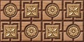 3D Golden flower wooden wall tiles design.