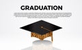 3D golden graduation caps for colleges graduates party
