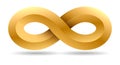 3D golden infinity loop Royalty Free Stock Photo