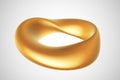 3D golden Moebius strip isolated on white background. Royalty Free Stock Photo