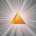 3D golden pyramid background