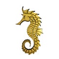 3D Golden Sea Horse Royalty Free Stock Photo