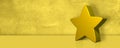 3D Golden Star banner in Gold background with copy space. Business Reward, Employee Recognition, Achievement and award concept