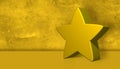 3D Golden Star in Gold background with copy space. Business Rewards, Recognition and Employee satisfaction concept