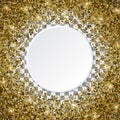 3d Golden star shaped confetti frame isolated on a transparent b Royalty Free Stock Photo