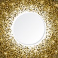 3d Golden star shaped confetti frame isolated on white background Royalty Free Stock Photo