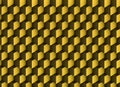 3d golden texture with shadows and cubes. Royalty Free Stock Photo