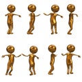 3D golden unisex characters