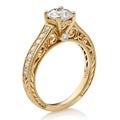 3D Golden Wedding Engagement Commitment Ring Royalty Free Stock Photo