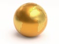 3D golden World globe Royalty Free Stock Photo