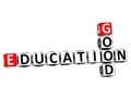 3D Good Education Crossword Royalty Free Stock Photo