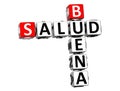 3D Good Health Buena Salud Crossword on white background