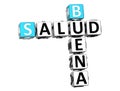 3D Good Health Buena Salud Crossword on white background Royalty Free Stock Photo