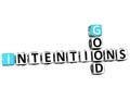 3D Good Intentions Crossword Royalty Free Stock Photo