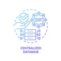 2D gradient centralized database line icon concept