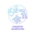 Thin line simple gradient cognitive algorithms icon concept