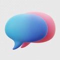 3d gradient color speech bubble with soft shadows isolated on transparent background Royalty Free Stock Photo