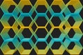 3d Gradient Coloured Hexagon Background Wallpaper