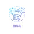 2D gradient design KM initiatives linear icon concept