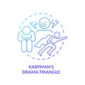 2D gradient icon karpman drama triangle concept Royalty Free Stock Photo