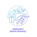 2D gradient icon karpman drama triangle concept