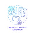 2D gradient icon product lifecycle extension concept