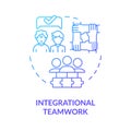 2D gradient integrational teamwork thin line concept Royalty Free Stock Photo